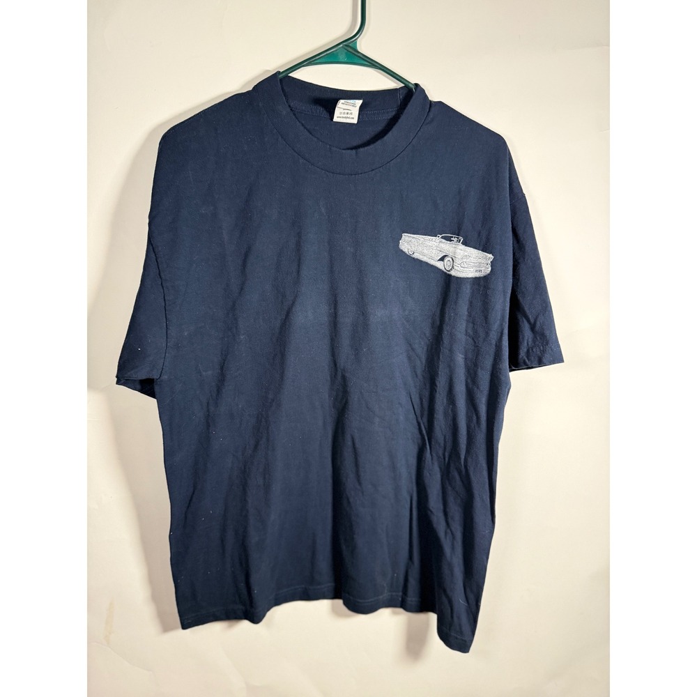 TeeStyled Callejero 58 Chicano Art Graphic T-Shirt Mens Large Navy Blue Cotton